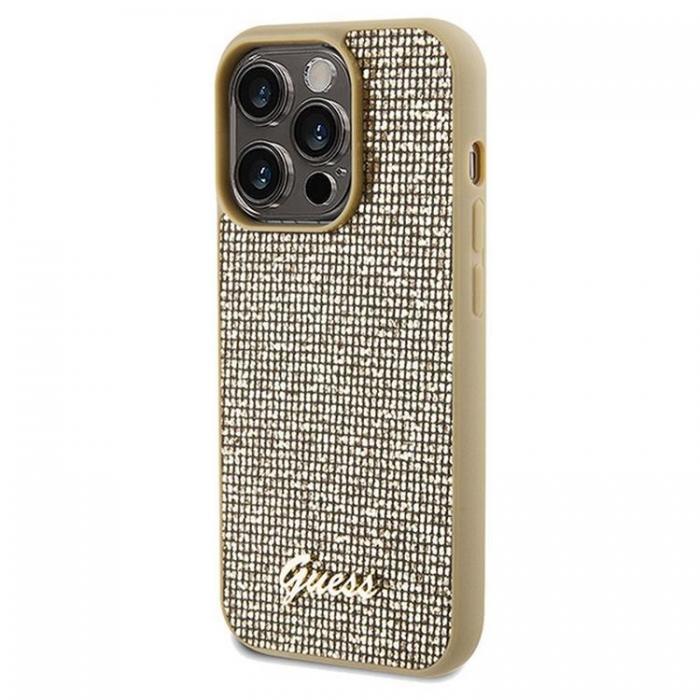 Guess - Guess iPhone 14 Pro Max Mobilskal Disco Script Metal - Guld