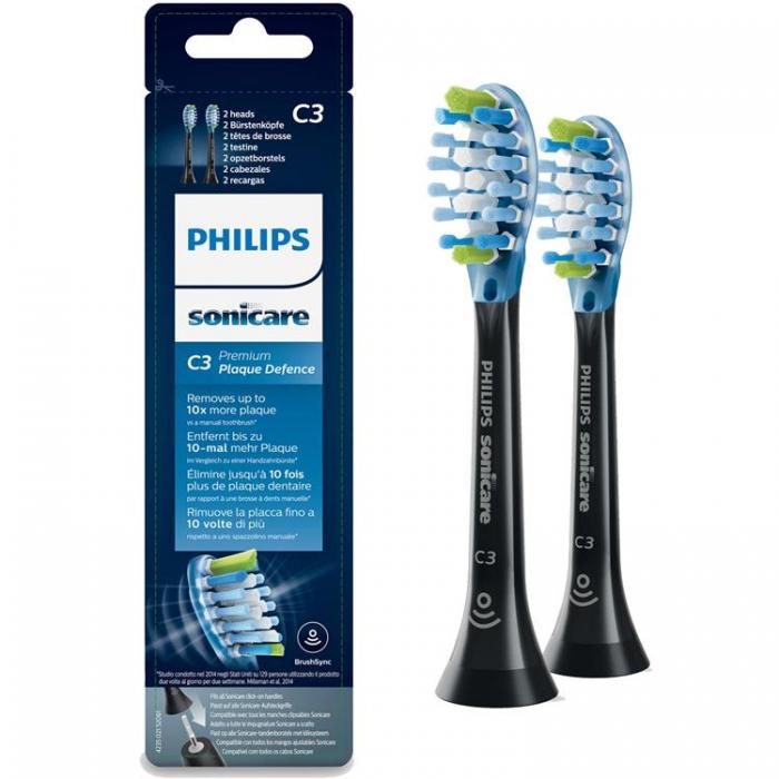 Philips - Philips Borsthuvud Sonicare C3 Premium Plaque 2st Black HX9042/33