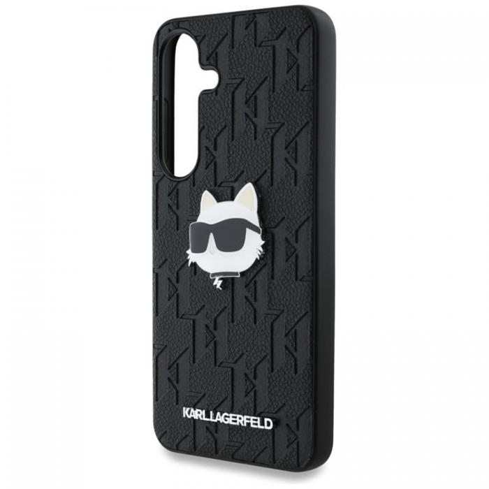 KARL LAGERFELD - Karl Lagerfeld Galaxy S25 Ultra Mobilskal Lder Monogram Choupette Head - Svart