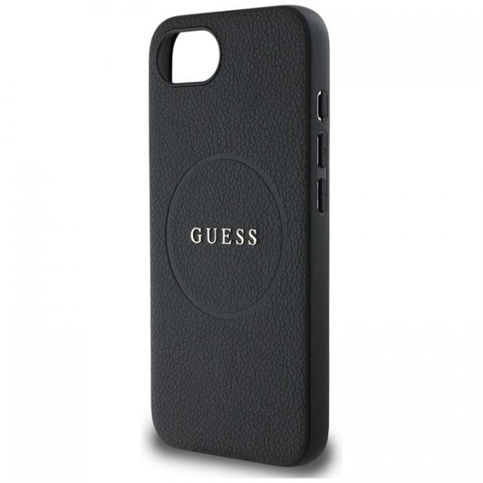 Guess - Guess iPhone 16e Mobilskal MagSafe Grained Ring - Svart