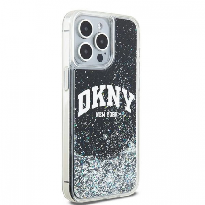 DKNY - DKNY iPhone 13 Pro Max Mobilskal Liquid Glitter Big Logo - Svart