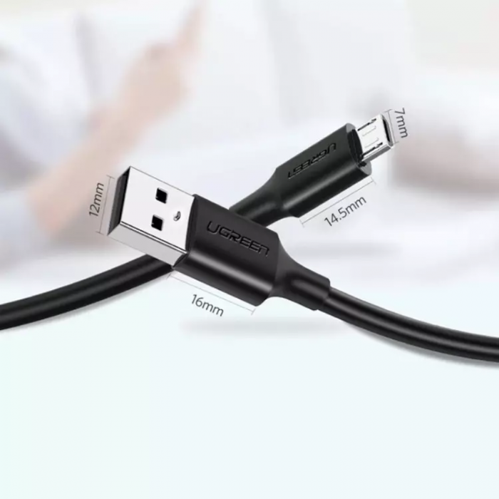 Ugreen - Ugreen USB Till MicroUSB 0.25m Kabel US289 - Svart