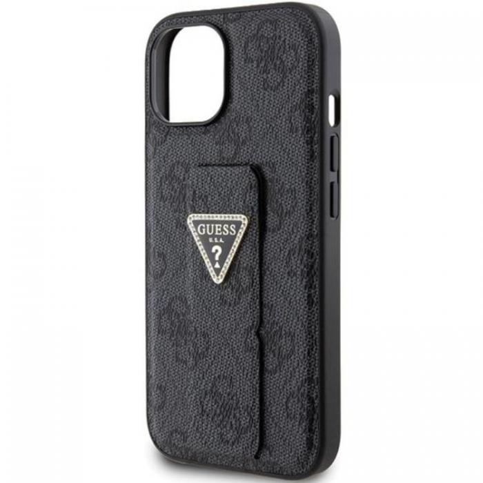 Guess - Guess iPhone 15 Mobilskal Grip Stand Triangle Strass - Svart