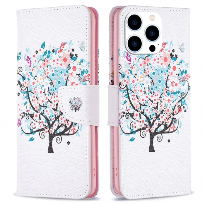 Taltech - iPhone 15 Pro Plnboksfodral med Tryck - Flower Tree