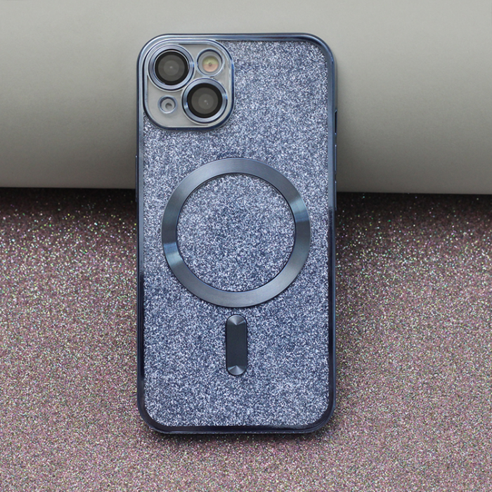 A-One Brand - iPhone 15 Plus Mobilskal MagSafe Glitter Chrome - Bl