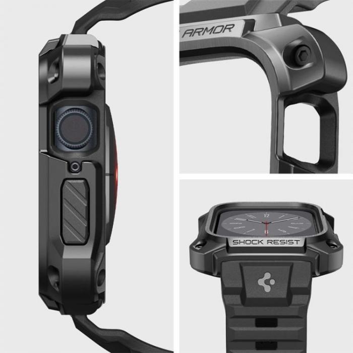 Spigen - Spigen Apple Watch 7/8 (45mm) Armband Rugged Armor Pro - Svart