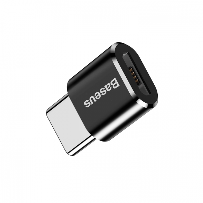 BASEUS - Baseus Mini Micro-USB till USB-C Adapter - Svart