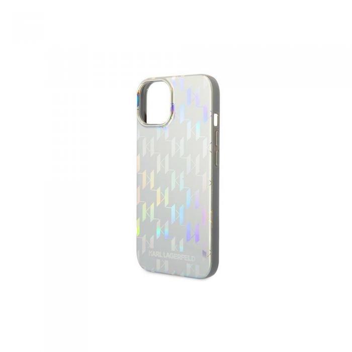 KARL LAGERFELD - Karl Lagerfeld Iridescent Monogram Hardcase fr iPhone 14 Silver