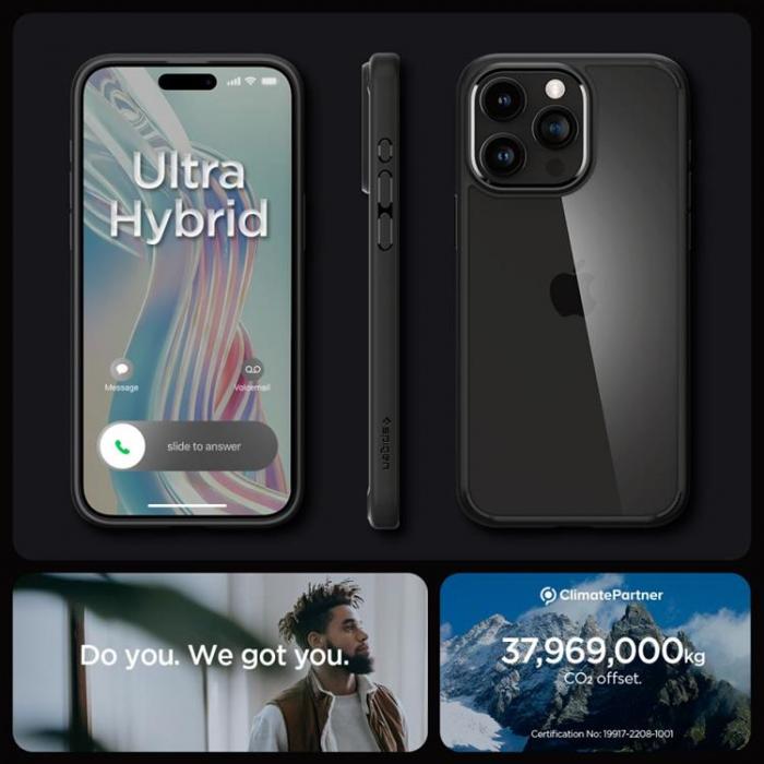 Spigen - Spigen iPhone 15 Pro Mobilskal Ultra Hybrid - Matte Svart