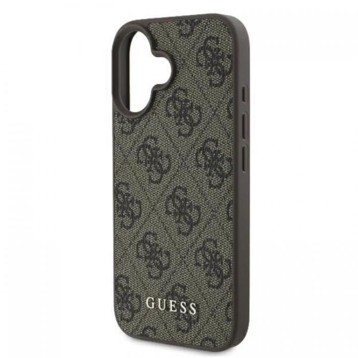 Guess - Guess iPhone 16 Plus Mobilskal 4G Metal Gold Logo - Brun