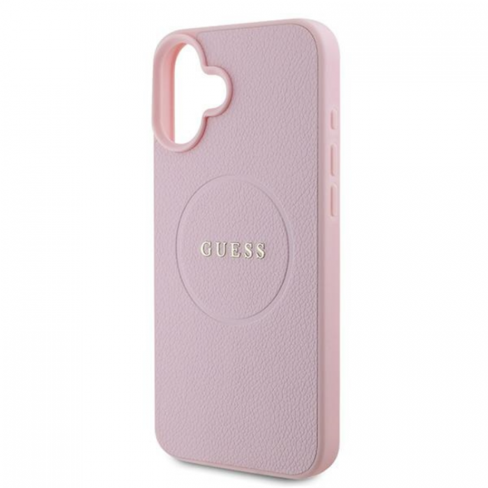 Guess - Guess iPhone 16 Plus Mobilskal Magsafe Grained Ring - Rosa