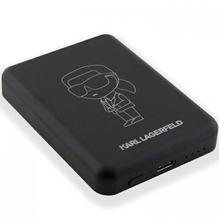 KARL LAGERFELD - Karl Lagerfeld Trdls Magsafe Powerbank 5000mAh NFT Outline Ikonik - Svart