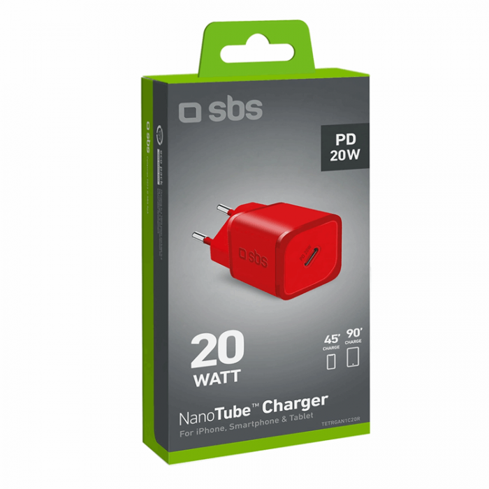 SBS - SBS Snabbladdare 20W GaN Power Delivery - Rd