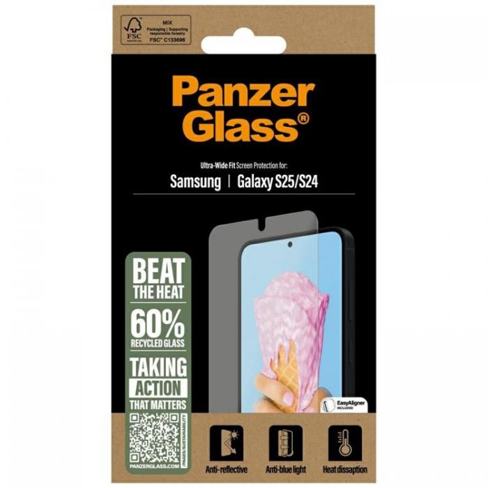 PanzerGlass - PanzerGlass Galaxy S25 Hrdat Glas Skrmskydd All-in-One Ultra-Wide Fit