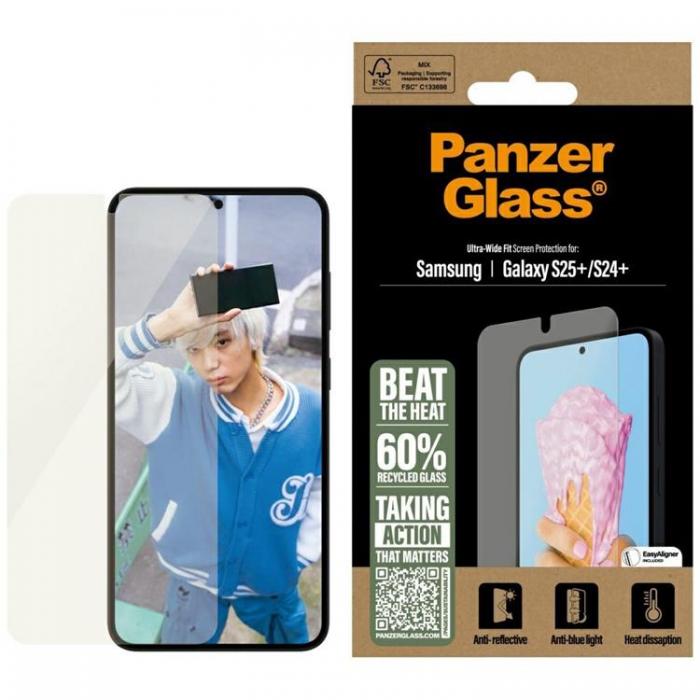 PanzerGlass - PanzerGlass Galaxy S25 Plus Hrdat Glas Skrmskydd All-in-One Ultra-Wide Fit