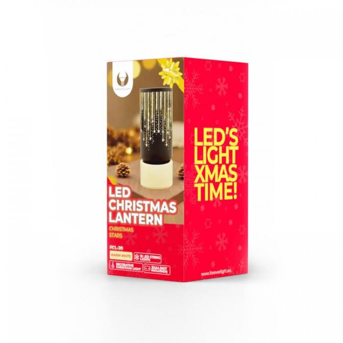 Forever Light - Forever Light Christmas Glaslykta L FCL-20 - Svart Guld