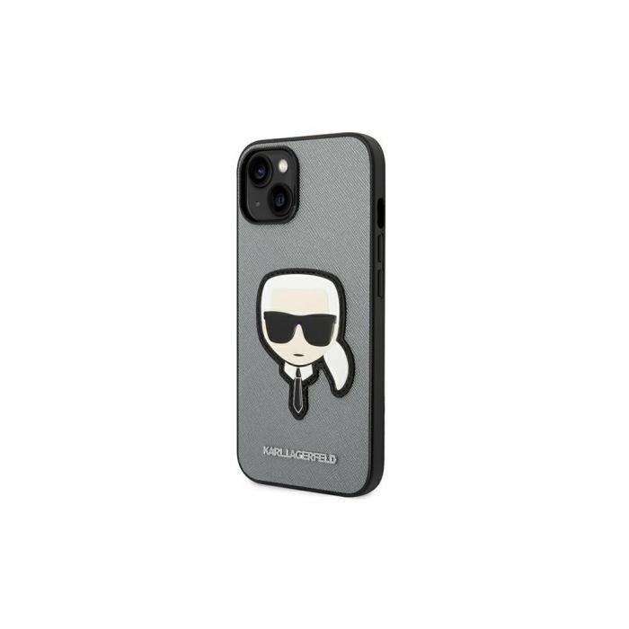 KARL LAGERFELD - Karl Lagerfeld iPhone 14 Saffiano Silver Skal