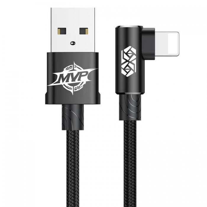 BASEUS - Baseus USB Till Lightning 1m Kabel 2A Elbow MVP - Svart