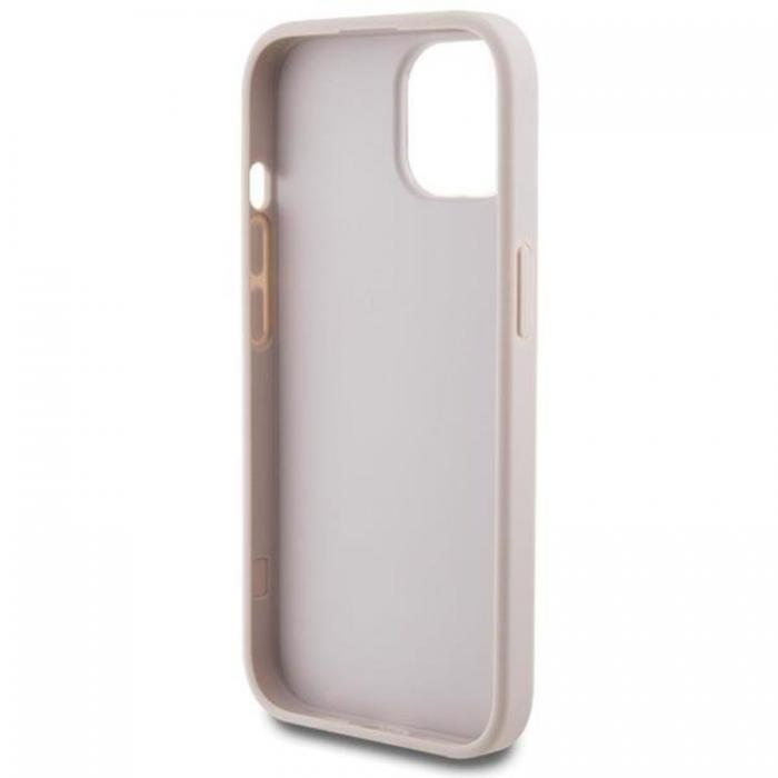 Guess - Guess iPhone 15 Plus Mobilskal Metall Gold Logo - Rosa