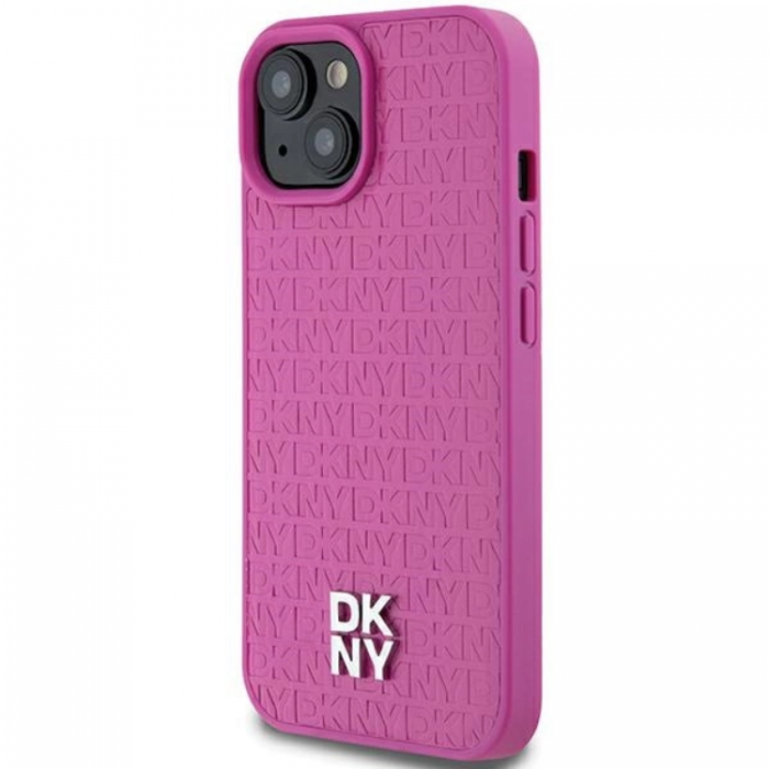 DKNY - DKNY iPhone 15/14/13 Mobilskal Magsafe Lder Pattern Metal Logo