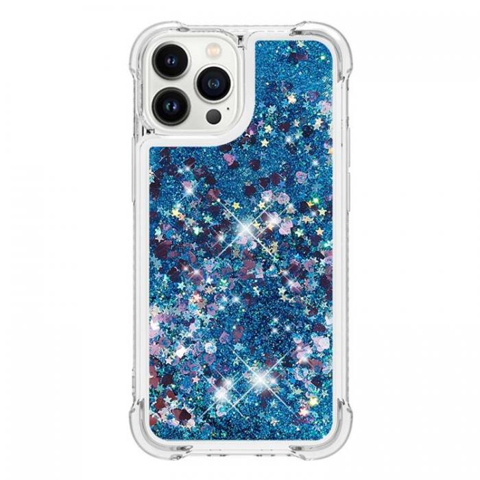 A-One Brand - iPhone 14 Pro Skal Liquid Floating Glitter - Bl