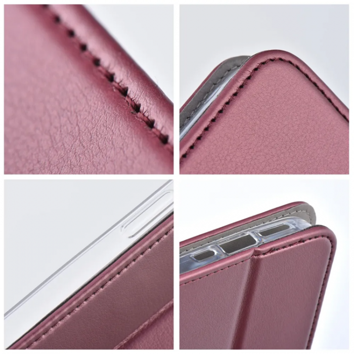 A-One Brand - Xiaomi Redmi Note 14 Plnboksfodral Smart Magneto - Burgundy