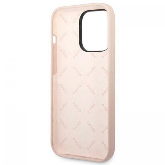 Guess - GUESS iPhone 14 Pro Max Skal Silicone Triangle - Rosa