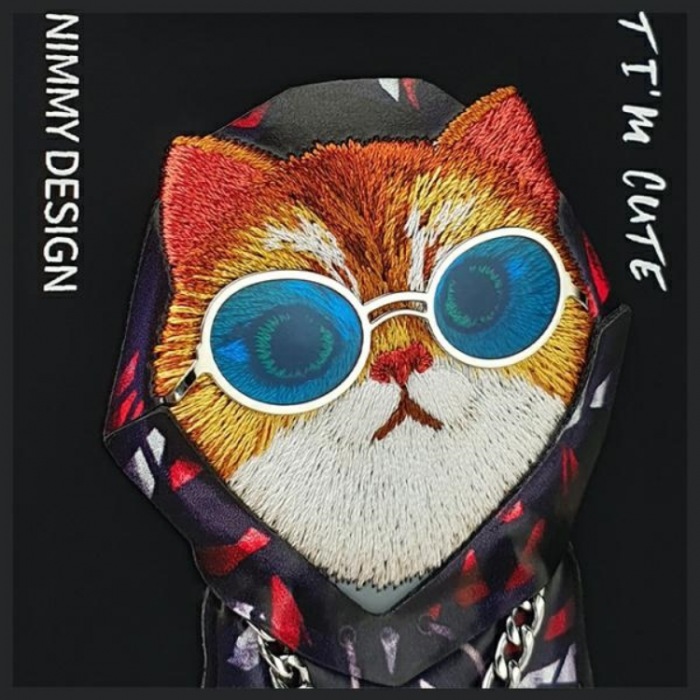 NIMMY - Nimmy iPhone 15 Pro Mobilskal Glasses Cool Cat - Svart