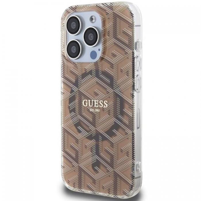 Guess - Guess iPhone 15 Pro Mobilskal Magsafe IML GCube - Brun