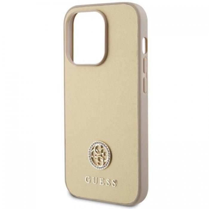 Guess - Guess iPhone 15 Pro Max Mobilskal Strass Metal Logo - Guld