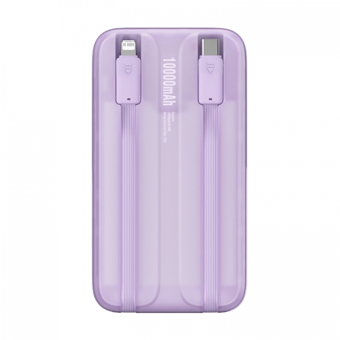 BASEUS - Baseus Powerbank 10000mAh 22.5W Med Kabel Comet - Lila