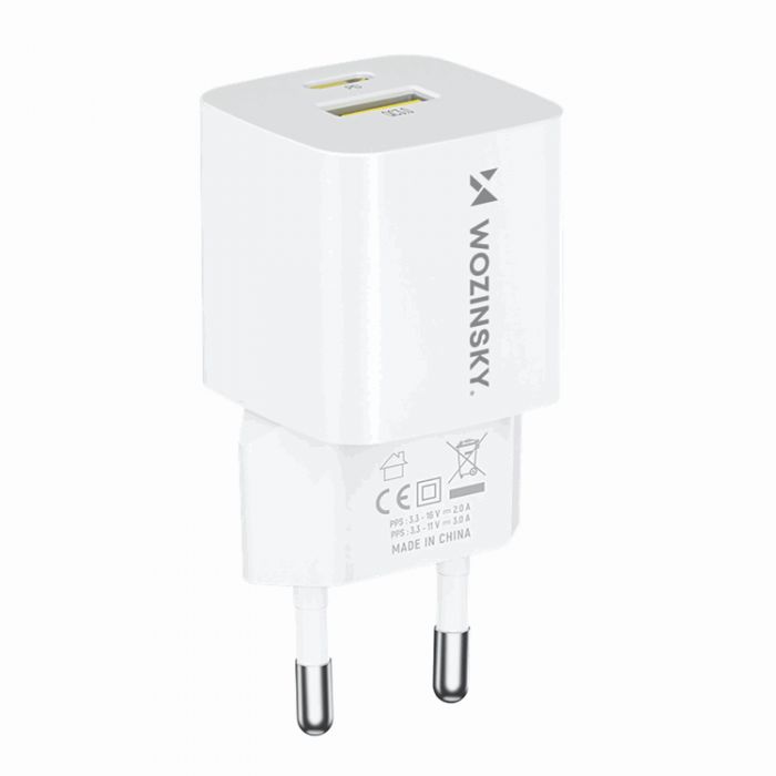 Wozinsky - Wozinsky Vggladdare GaN USB-A/USB-C 33W - Vit