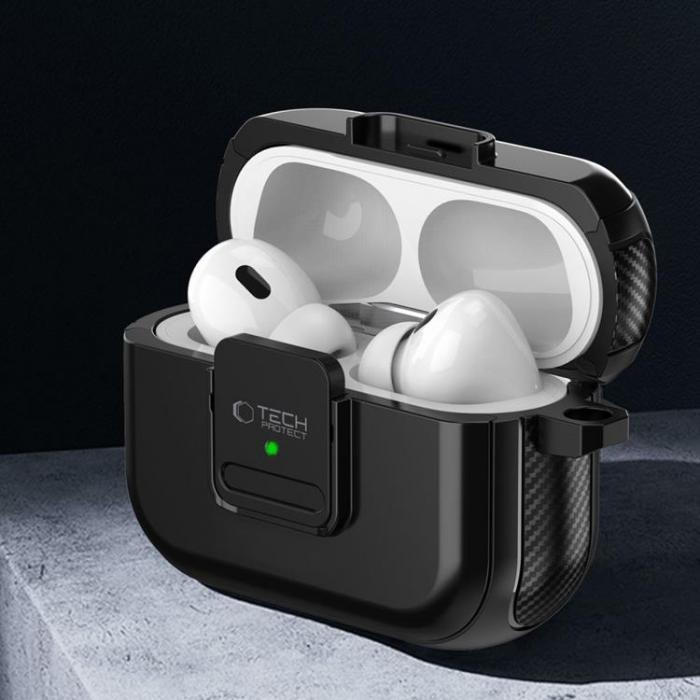 Tech-Protect - Tech-Protect Apple Airpods Pro 1/2 Skal Defender Hook - Olivgrn