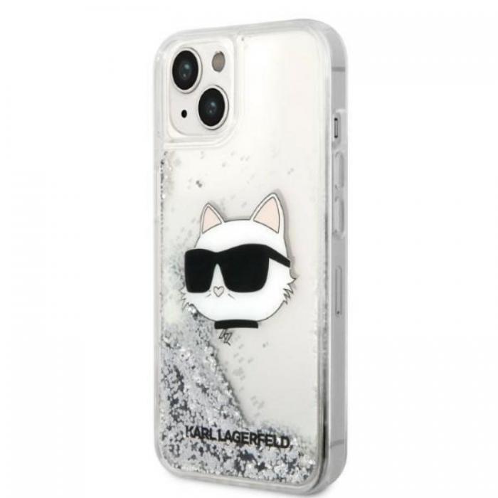 KARL LAGERFELD - Karl Lagerfeld iPhone 14 Plus Skal Glitter Choupette Head - Silver