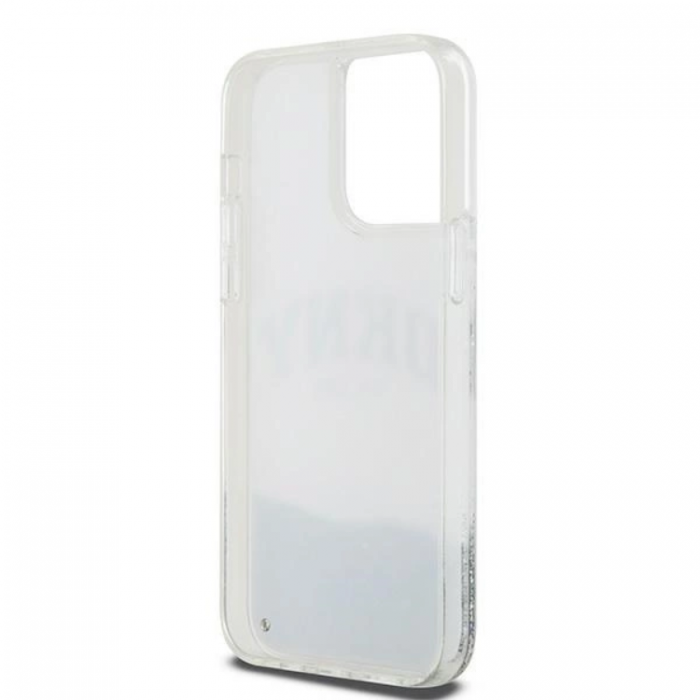 DKNY - DKNY iPhone 15 Pro Max Mobilskal Liquid Glitter Big Logo - Vit