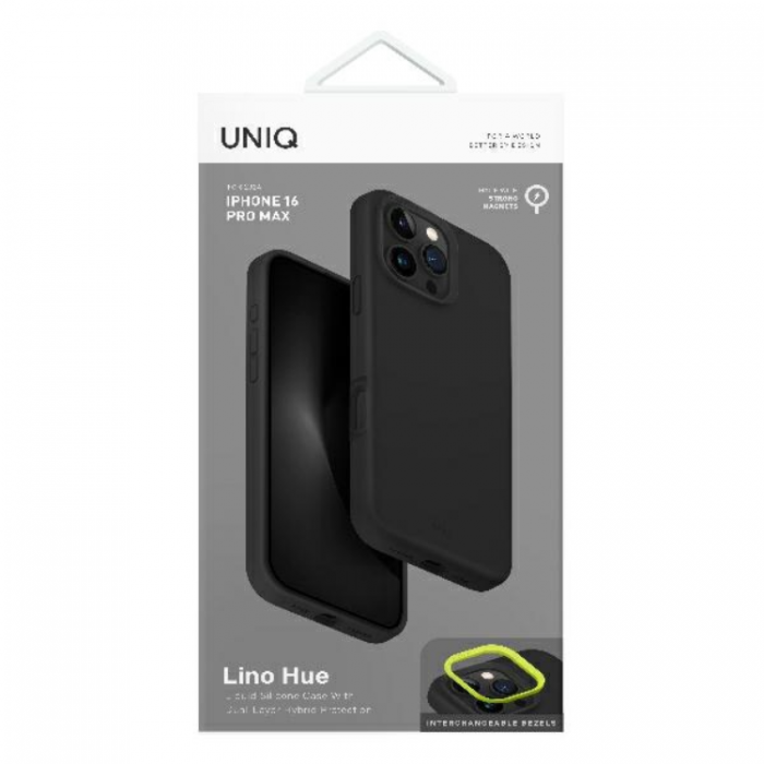 UNIQ - Uniq iPhone 16 Pro Max Mobilskal Magsafe Lino Hue - Charcoal Gr