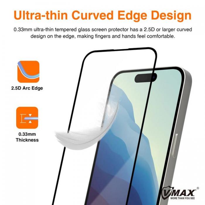 VMAX - Vmax iPhone 12 Mini Hrdat Glas Skrmskydd 9D - Svart