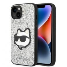 KARL LAGERFELD - Karl Lagerfeld iPhone 14 Plus Skal Glitter Choupette Patch - Silver