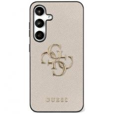 Guess - Guess Galaxy S25 Ultra Mobilskal Grained Big 4G Logo Small Classic - Beige