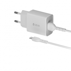 Devia - Devia Väggladdare 2xUSB 2.4A Smart + Micro-USB Kabel 1m - Vit