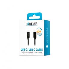 Forever - Forever USB-C till USB-C kabel 1m 60W - Svart