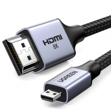 Ugreen - Ugreen Micro HDMI till HDMI 2.1 8K 1m Kabel - Grå