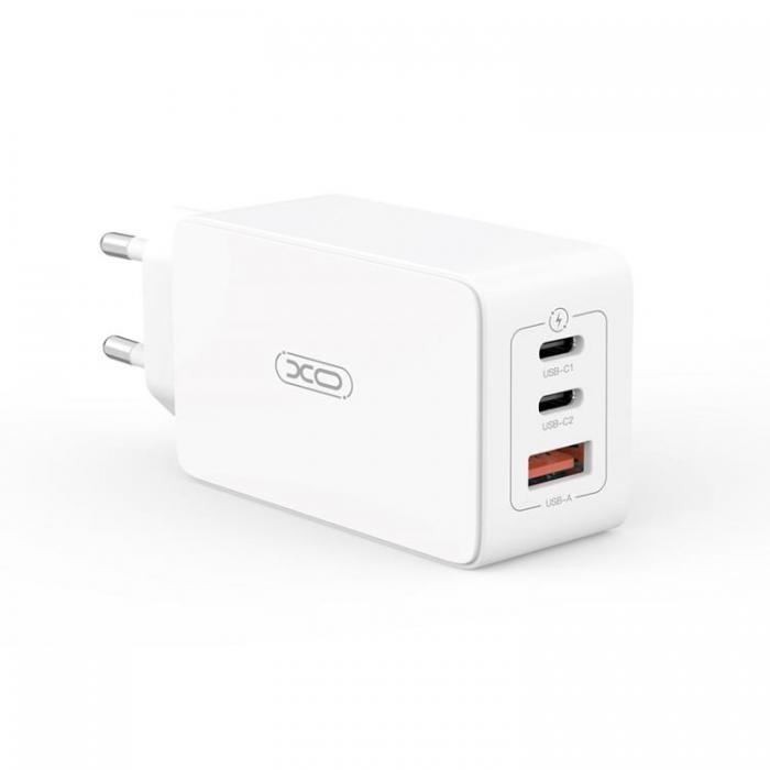 XO - XO Vggladdare USB/2x USB-C 65W med USB-C/USB-C Kabel PD QC 3A