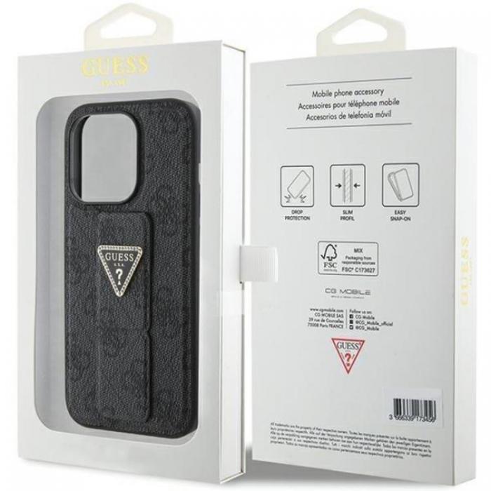 Guess - Guess iPhone 15 Pro Max Mobilskal Grip Stand Triangle Strass