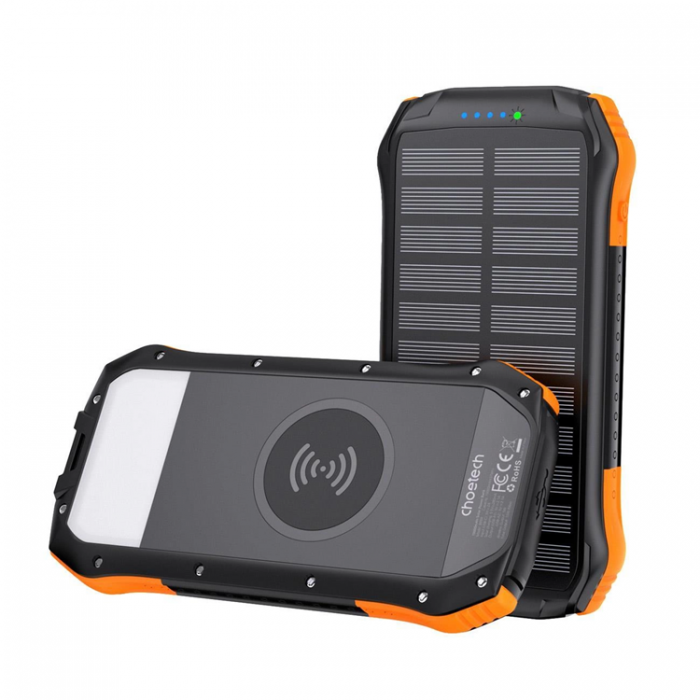 Joyroom - Choetech Solar Powerbank 20000mAh PD 20W/QC 18W/Qi 10W - Orange