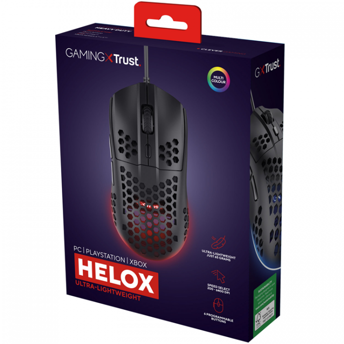 Trust - TRUST Gamingmus GXT 928W Helox Lttvikts - Svart