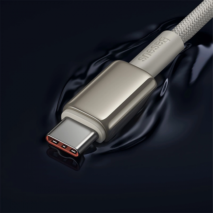 BASEUS - Baseus USB-C till USB-C kabel 100W 2m Tungsten Gold - Guld