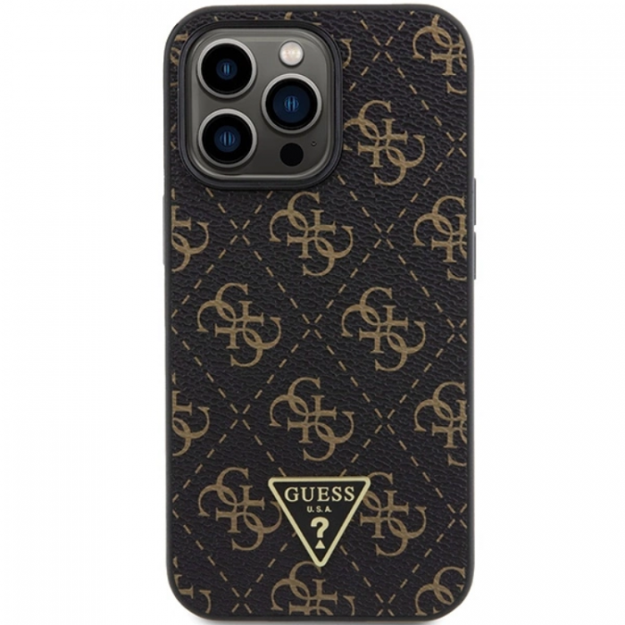 Guess - Guess iPhone 15 Pro Mobilskal Triangle Metall Logo - Svart