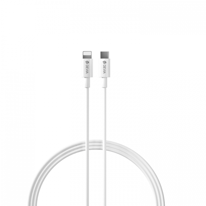 Devia - Devia Vggladdare 20W USB-C + USB-C Till Lightning Kabel - Vit