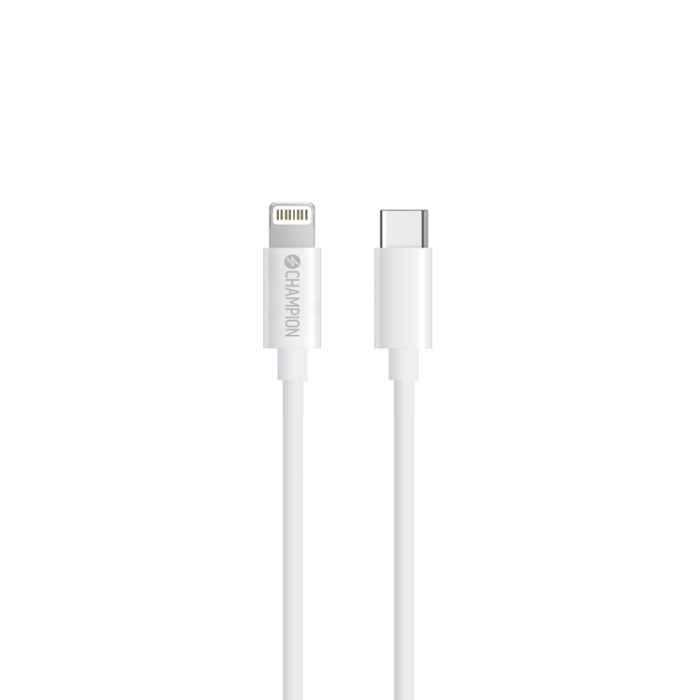 Champion - Champion Vggladdare 20W + USB-C till Lightning Kabel - Vit